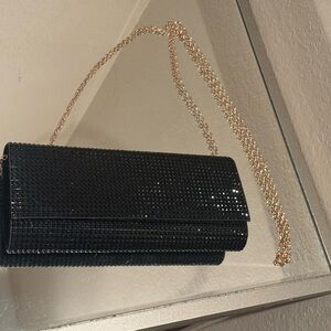 Aldo fancy clutch purse black crystals